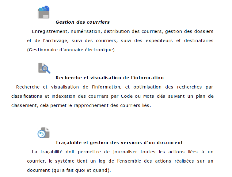 fonctionnalités de la solution GED